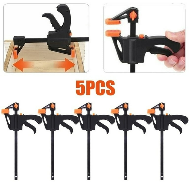 WORKPRO 6 Bar Clamps for Woodworking, Medium Duty 300lbs One-Handed  Clamp/Spreader, Quick-Clamp F Wood Clamps Set for Hand Wood Working Crafts  Grip