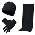 thumbnail image 4 of CSChome Hat Scarf Gloves Set Winter Hat Scarf Set - Unisex Striped Solid Color Thick Warm Elastic Non-Slip Cozy, 4 of 7