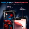 thumbnail image 3 of CASEFIV for Samaung Galaxy A15 5G Case,Glow in The Dark Three Layer Heavy Duty Shockproof Protective Case,Red Flower, 3 of 8