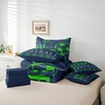 thumbnail image 4 of Football Twin Comforter Set with Sheets Sport Game Ball Theme Bed in a Bag Football Room Decor Bed Set Sports Bedding Sets Teen Sports Sheets 7 Pcs Navy Blue Green, 4 of 5