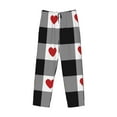 thumbnail image 4 of Balery Heart Black Buffalo Plaid Gingham print Men's Pajama Pants,Ultra Lightweight Pjs,Lounge Pant-Large, 4 of 9