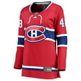 thumbnail image 2 of Women's Fanatics Lane Hutson Red Montreal Canadiens Home Breakaway Player Jersey, 2 of 3