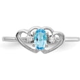 thumbnail image 4 of 14k White Gold Polished .03ct. Diamond & 5x3 Oval Gemstone Ring Mounting - Ring Size 6.0 no stones included, 4 of 7