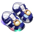 thumbnail image 4 of Baby Girls Fisherman Sandals Light up Sneakers Cute Cartoon LED Luminous Nonslip Soft Sole Walking Shoes Blue 6.5 Infant, 4 of 5