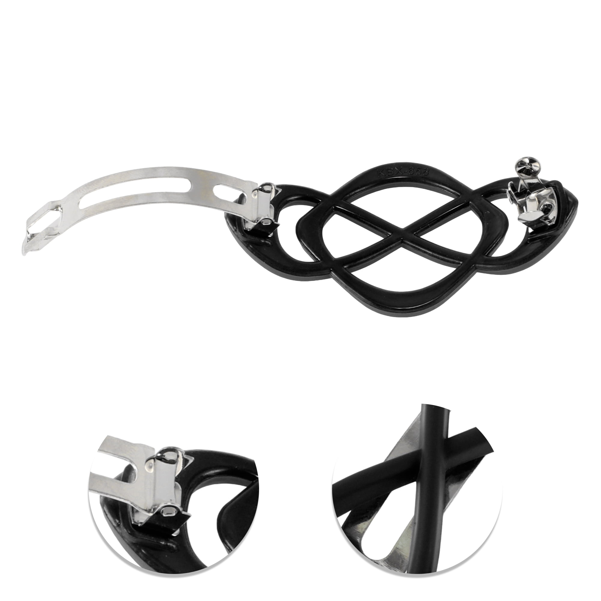 Unique Bargains Fashion Grace Hair Clips Hairdo Clip Black