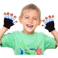 thumbnail image 4 of Guantes iluminados Guantes LED Rave Cool Toys Regalos para niños, adolescentes, niñas, calcetines navideños, regalos de fiesta (edades de 10 a 16 años, negros), 4 of 5