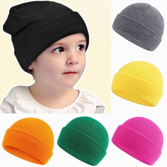 Baby Beanie Classic Solid Hat Knit Winter Warm Outdooor Hat Baby Hats
