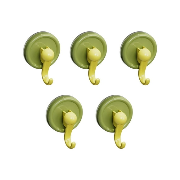 Adhesive Hooks for Hanging 5-Pack Transparent Traceless Suction Cup Hooks for Kitchen Bathroom Toilet Glass Tile Mirror Surfaces 3.11 in x 2.28 in