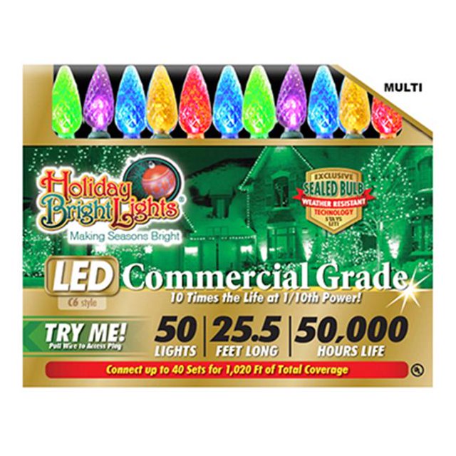 Holiday Bright Lights LEDBX-C650-MU 50 Lumière C6 LED Ensemble de Lumière - Multi