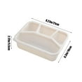 thumbnail image 6 of Summer Savings, Vsgery Wheats Straw Squares Lunch Box, 4 Compartment, Transparent Lid, Fruit Compartment, Refrigerator Fresh, Complementary Food Box|Plastic,Beige, 6 of 8