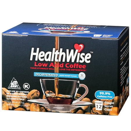 Colombian Swiss Water HealthWise Low Acid Swiss Water Decaffeinated Coffee for Keurig K-Cup Brewers 100% Colombian Supremo 72 Count ()