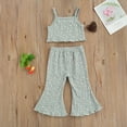 thumbnail image 3 of Gureui 2-6Years 2Pcs Toddler Girls Summer Clothes, Sleeveless Floral Print Crop Tank Tops + Flare Pants Outfits Set, 3 of 7