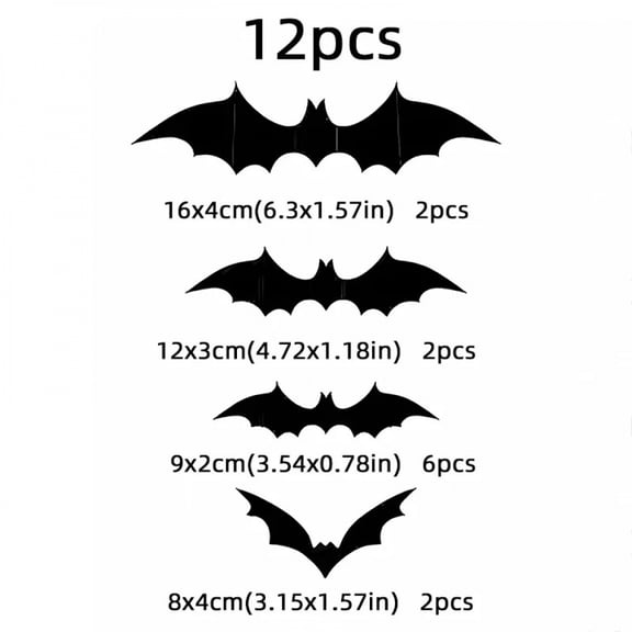3D Black PVC Bat Wall Stickers Halloween Decorations Scary Party Props DIY Home Bar Room Decoration for Spooky Halloween Night