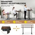thumbnail image 4 of Giantex Electric Height Adjustable Standing Desk, Ergonomic Stand Computer Workstation, Brown, 4 of 6