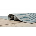 thumbnail image 3 of HR Waterproof Geometric Striped Outdoor Rug: Stain/Fade-Resistant Gray/Blue and Multicolor, 3 of 5