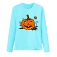 thumbnail image 4 of Jsaierl Halloween Shirts for Women Funny Pumpkin Ghost Graphic Tees Stretch Round Neck T-shirt Long Sleeve Dressy Casual Blouse Tops Halloween Clothes, 4 of 4
