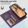 thumbnail image 6 of for Samsung Galaxy S25 Edge, Wallet Case with Magnetic Removable Inner Case, Classic Kickstand Wrist Strap Card Slots Full Body Protection Phone Cover for Men Women for Galaxy S25 Edge, Purple, 6 of 11