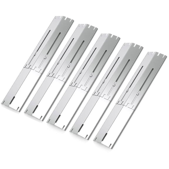Universal Adjustable Grill Heat Plates Tents/Heat Shields/Burner Covers/Flavorizer Bars, BBQ Grill Replacement Parts, Stainless Steel, 5-Pack