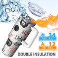 thumbnail image 5 of 40oz Tumbler with Handle and Straw, Vacuum Insulated Stainless Steel Travel Mug, Fits Car Cup Holder, Inspirational Quote, Slogan Print, 5 of 6