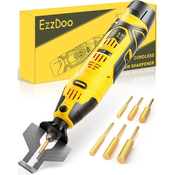 Afilador eléctrico inalámbrico para cadena de motosierra EzzDoo 12V, kit