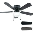 thumbnail image 1 of Ventilador de Techo Tradicional de 42 Pulgadas: Ventiladores de Techo LED de Interior Empotrados con Luz - Cadena de Tracción - Aspas de Doble Acabado - Motor Reversible (Negro Mate), 1 of 7