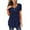 Blue, variant on Aoochasliy Ladies Tops Winter Clothes Tops Summer Short Sleeve Solid Color Round Neck Button Pleated Hoodies