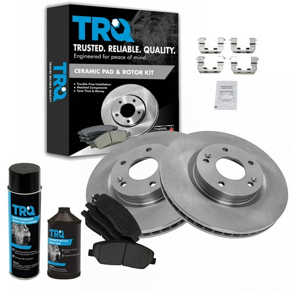 TRQ Front Ceramic Disc Brake Pad and Rotor Kit w/Chemicals for 07-09 Santa Fe BKA17943 Fits select: 2007-2009 HYUNDAI SANTA FE