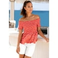 thumbnail image 3 of LASCANA Women's Smocked Off Shoulder Blouse Shirt Ruffles, 3 of 6