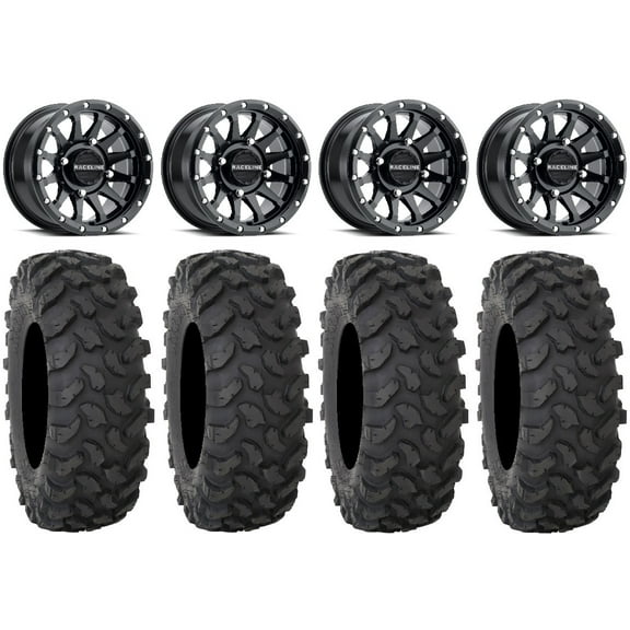 Raceline Trophy 15" Black Wheels 33" XTR370 Tires Can-Am Maverick X3 / Honda Pioneer 1000 / Talon