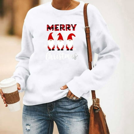 

Zedker Womens Oversized Sweatshirts Graphic Ladies Sweatshirts Pullover Women s Merrry Christmas Sweatshirts Tops Long Sleeve Lightweight Pullover Shirts