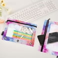thumbnail image 5 of 2 Pack Flip Folders with Clear PVC Window Binder Pouches 3-Ring Binder Organizer for Office & Home Pink and Blue Tie-dye Pattern, 5 of 6