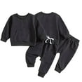 thumbnail image 4 of Toddle Baby Sweatshirt Tracksuit 2Pcs Set for Boys Girls Sweatshirt Jogger Pants Outfit Set Letters Embroidery Sweatsuit and Active Pant Outfits Newborn Spring Autumn Clothes Set for 1M-3, 4 of 9