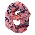 thumbnail image 2 of Peach Couture All season Infinity Loop Scarves Border Anchor Print, 2 of 3