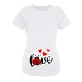 thumbnail image 3 of Youmylove Valentines Day Women Maternity Short Sleeve Crew Neck Letter Graphic Ruched Sides T-Shirt Tee Shirts Tops Pregnancy Tunic Blouse Comfy, 3 of 4