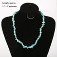 thumbnail image 4 of Natural Stone Irregular Gemstone Beaded Choker Necklace for Women Bohemian Crystal Jewelry, Blue Turquoise, 4 of 7