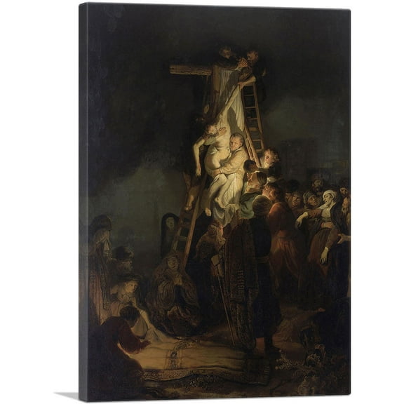 ARTCANVAS Descent of the Cross 1634 Canvas Art Print by Rembrandt van Rijn - Size: 26" x 18" (0.75" Deep)