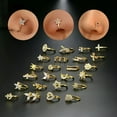 thumbnail image 3 of DESIGNICE Fake Piercing Nose Cuff Nose Ring Nose Clip Gem Crystal Non Pierced Jewellery-Gold, 3 of 7