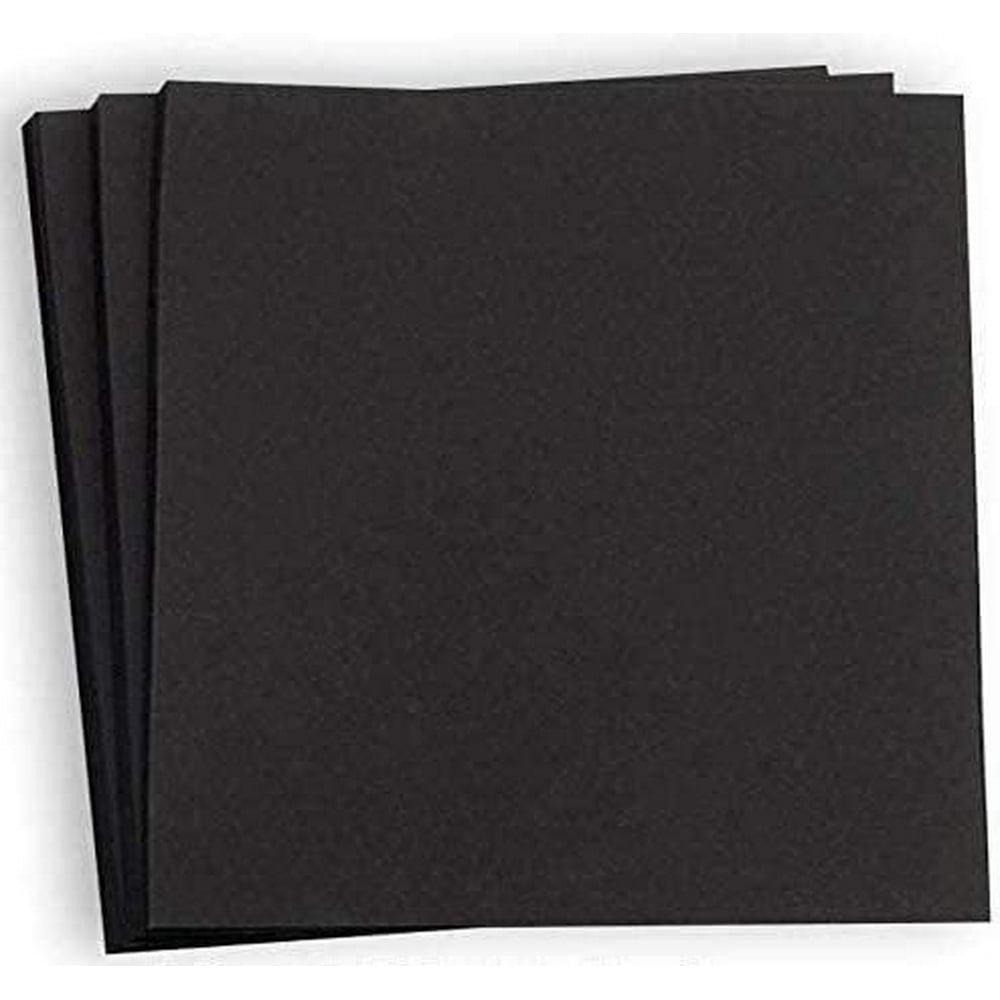 Hamilco Black Colored Cardstock Scrapbook Paper 12x12 Heavy Weight 80