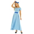 thumbnail image 5 of YEAHDOR Womens Halloween Costume Short Puff Sleeves Princess Dress Fancy Party Maxi Dress with Headwear Belt Light Blue XX-Large, 5 of 7