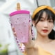 thumbnail image 2 of Lieonvis Linda Botella Water de Gran Capacidad con Correa y Pajita, Vaso de Plástico Reutilizable para Jugo, Vaso Water Portátil para Niños para Fiestas en Casa, Viajes, Uso en Interiores y Exteriores, 2 of 7