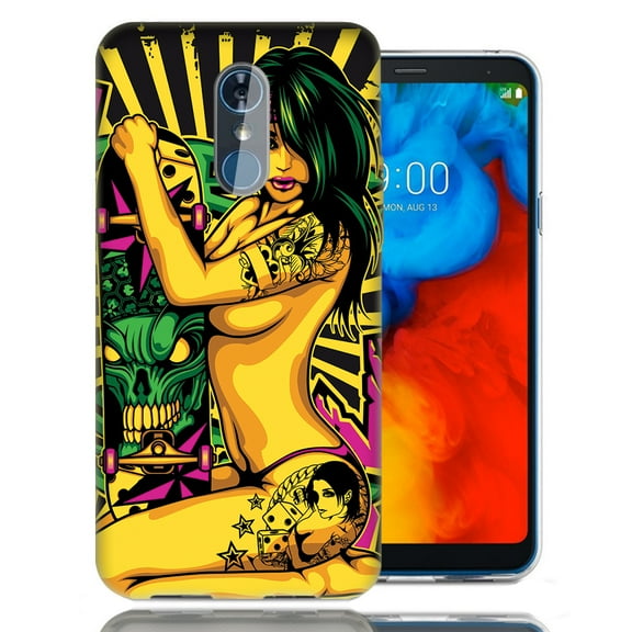 MUNDAZE For LG Stylo 4 Tattoo Girl Design TPU Gel Phone Case Cover