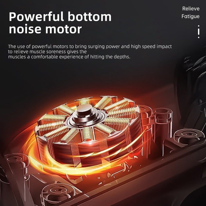 Professional Brushless Motor Fascia Gun 12 Speed Levels USB Rechargeable Deep Tissue Massage Gun for Full Body Muscle Relaxation