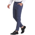 thumbnail image 4 of INSPIRE CHIC Men's Striped Slim Fit Contrast Color Drawstring Dress Pants 28 Royal Blue, 4 of 7