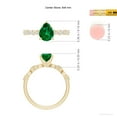 thumbnail image 5 of ANGARA Pear Lab Grown Emerald Engagement Ring with Marquise Motifs for Women in 14K Yellow Gold (Size-8x6mm) | May Birthstone, Birthday, Anniversary, Jewelry Gift for Women | Lab-Grown Emerald Ring, 5 of 8