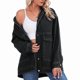 thumbnail image 1 of Chaqueta Vaquera de Mujer, Estilo Boyfriend, Extragrande, con Botones, Larga, Aberturas Laterales Negro y Gris M, 1 of 9