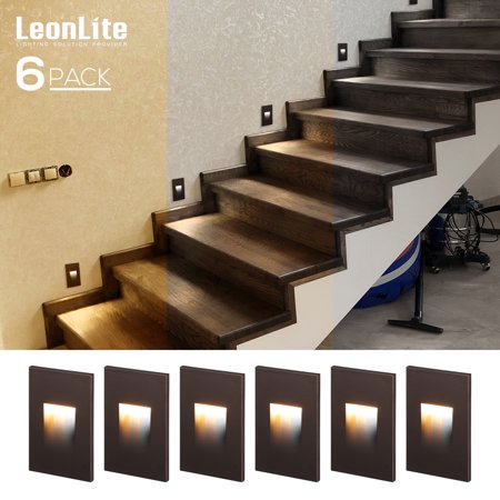 Leonlite 3CCT LED Waterproof Stair Light, Aluminum, 6 Pack