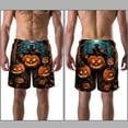 thumbnail image 3 of luoweisi Men's Beach Shorts Quick Dry Swim Trunks with Mesh Lining Halloween Pumpkin 2XL, 3 of 5