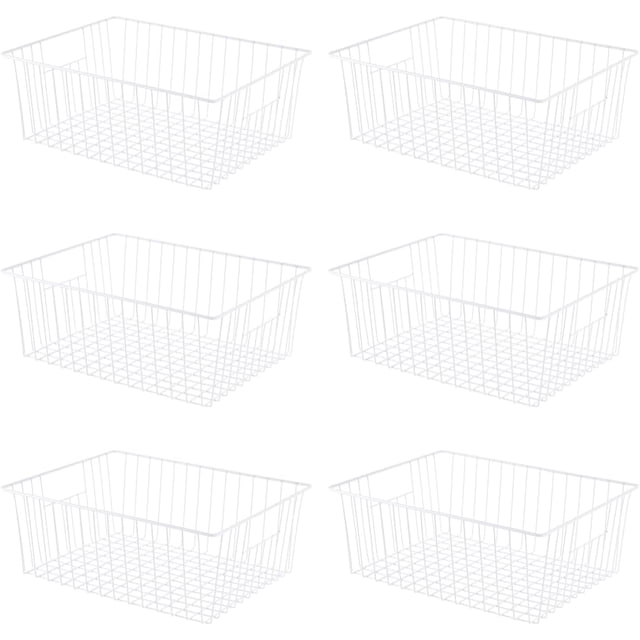Freezer Organizer Bins Upright Freezer Baskets for cu.ft Standup Freezer Wire Storage Baskets with Built-in Handles