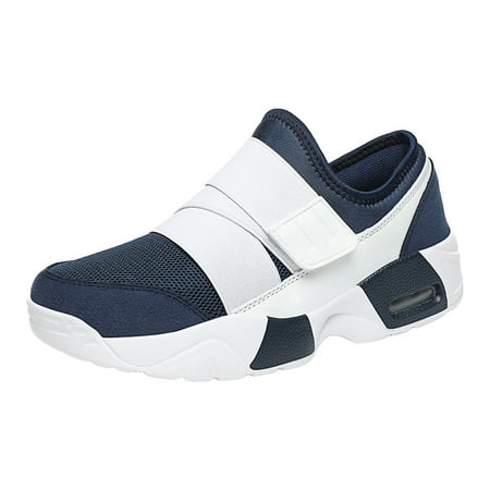Fauean Sneakers for Women Ladies Thick Bottom Casual Shoes Mesh Fashion Slip on Sneakers Blue Size 41