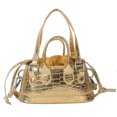 thumbnail image 1 of Bolso vagabundo para mujer, con cordón, patrón de cocodrilo, bolsos satchel para dama dorado Ehuebsd  Para Estrenar, 1 of 2